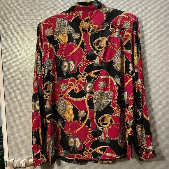 Alfred Dunner Flowy Stunning Chains And Tassels Print Blouse Size 16 - Picture 5 of 11